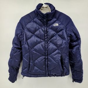 The North face TNF 550 down filled quilted bomber jacket XS blue